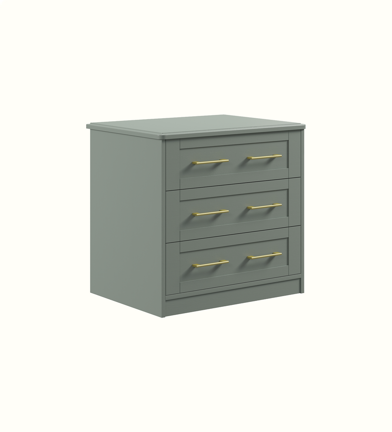 Care home three-drawer chest configuration, view 1