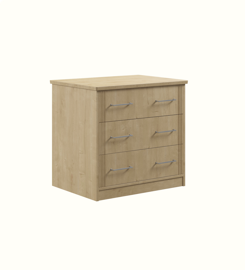 Care home three-drawer chest configuration, view 2