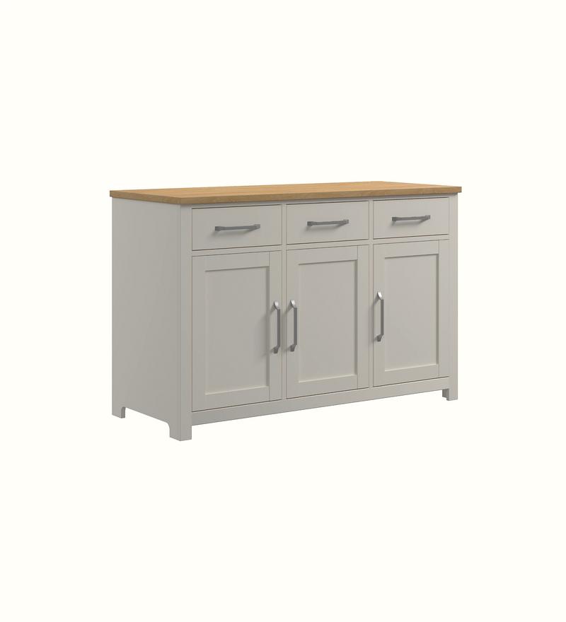 Three-door sideboard in Mussel finish for a care home communal area