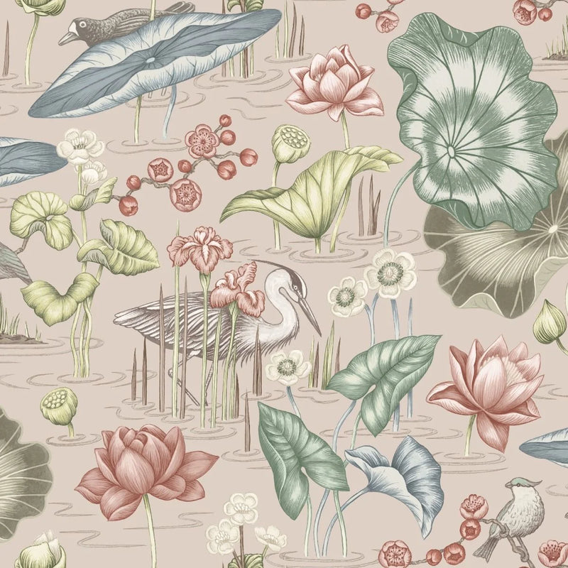Close-up of Mizu Blush contract fabric sample for care home interiors