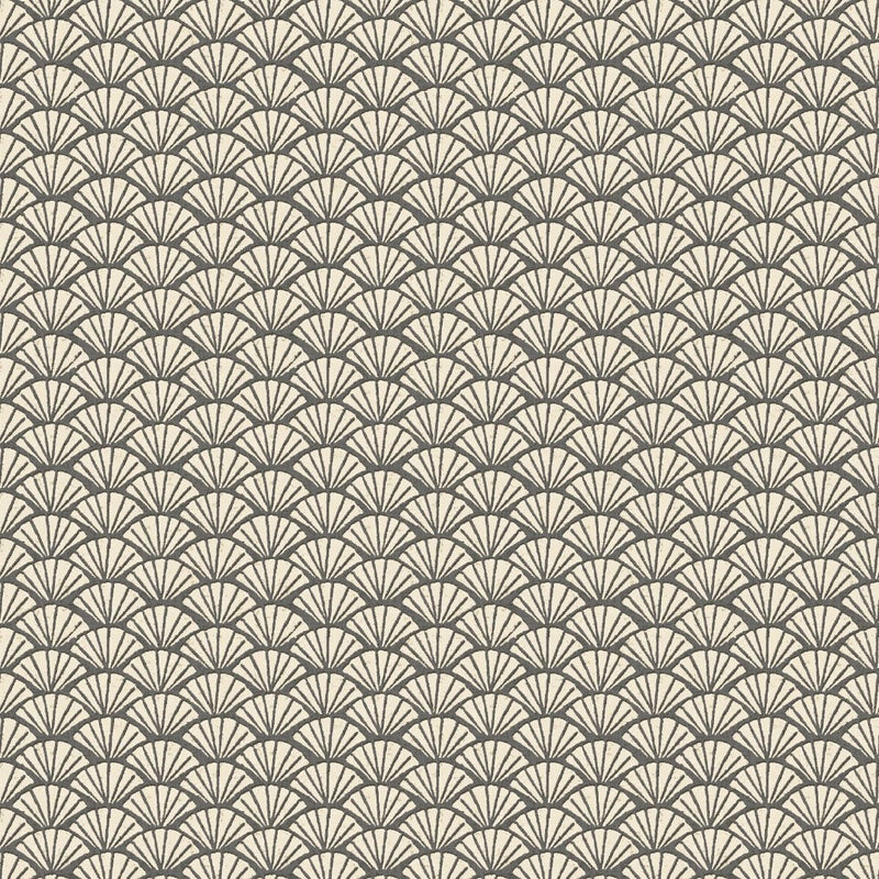 Close-up of Ayumi Charcoal contract fabric sample for care home interiors