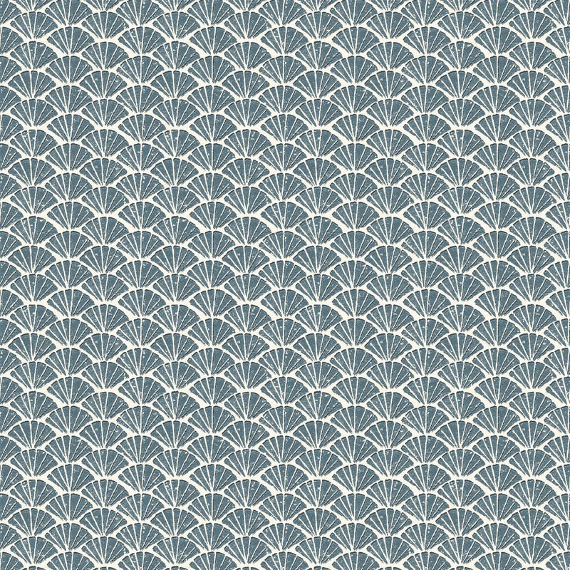 Close-up of Ayumi Slate Blue contract fabric sample for care home interiors