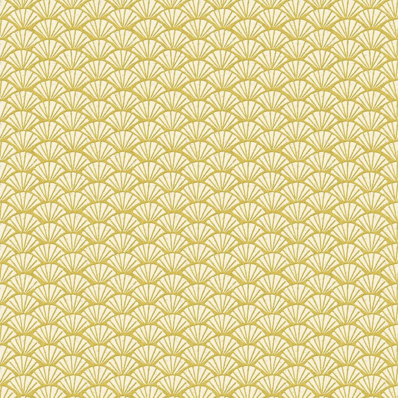 Close-up of Ayumi Sunshine contract fabric sample for care home interiors