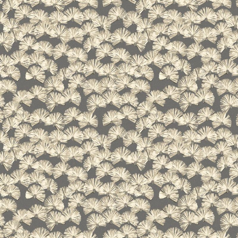Close-up of Nara Charcoal contract fabric sample for care home interiors