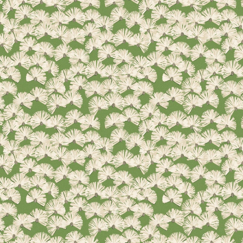 Close-up of Nara Forest contract fabric sample for care home interiors