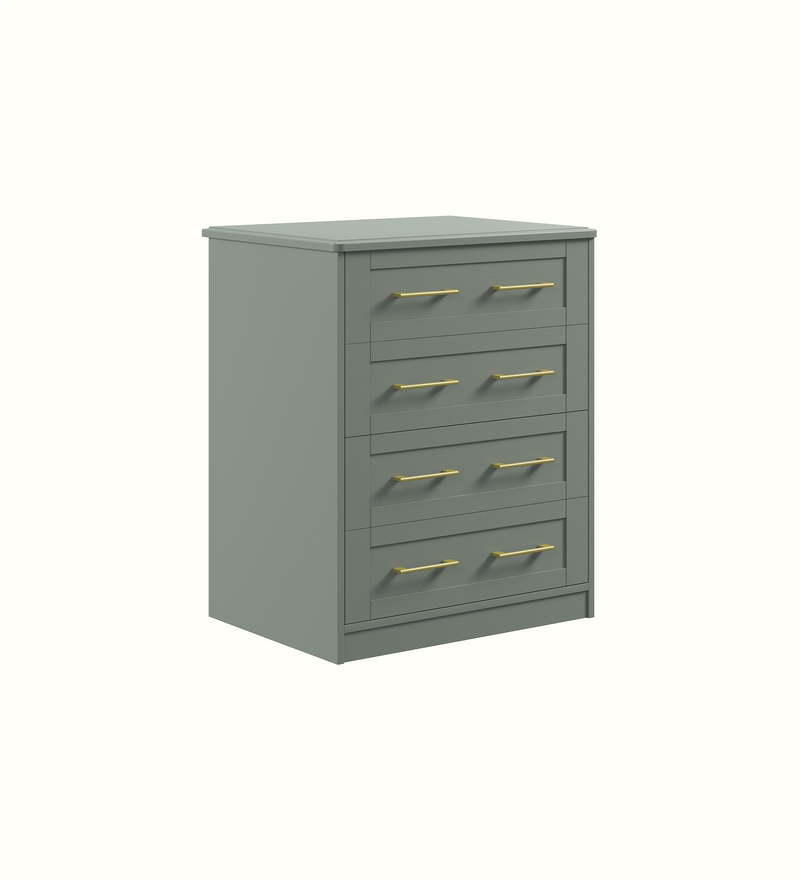Care home four-drawer chest configuration, view 1