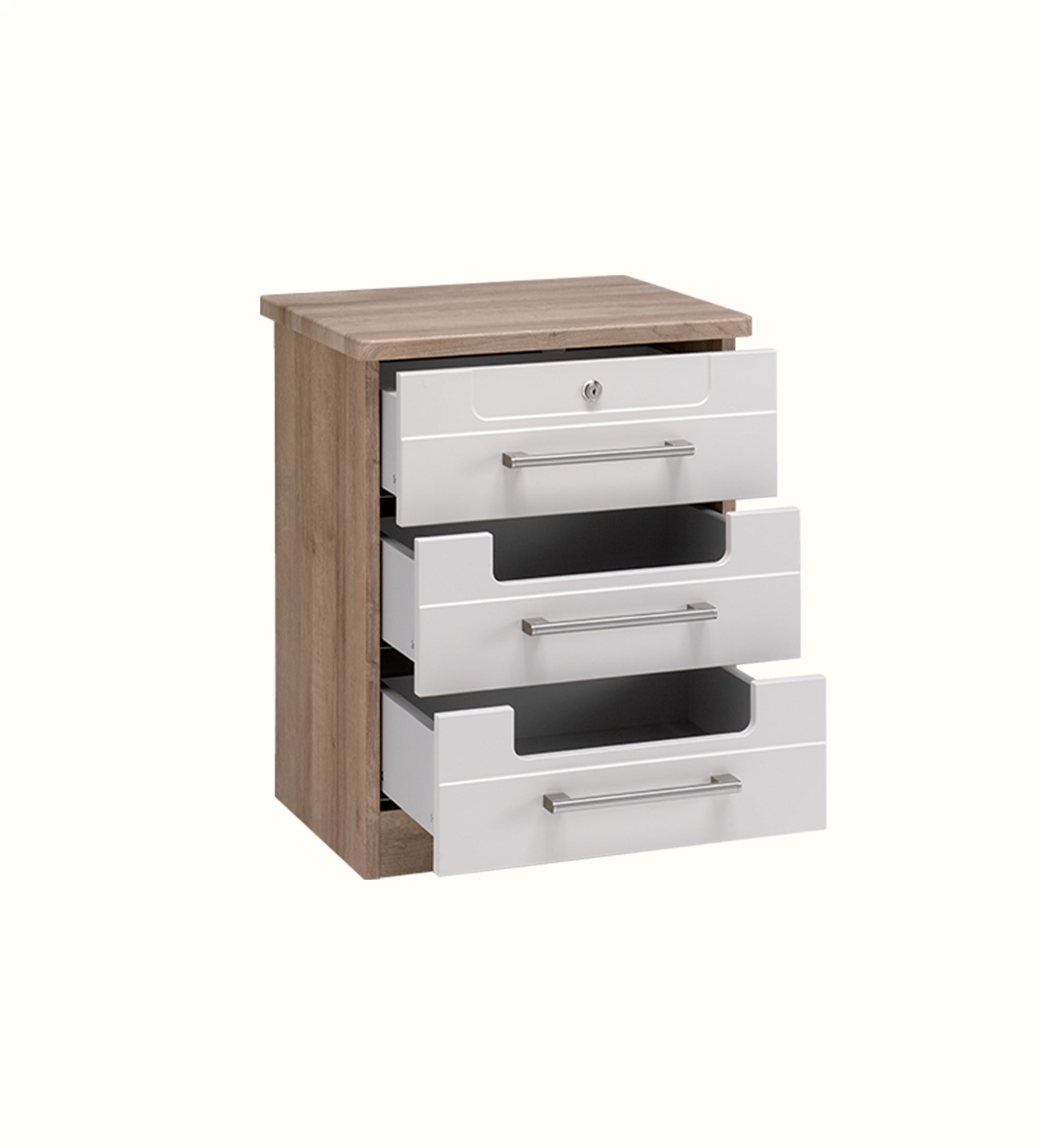 Admonere 3 Drawer Bedside Table
