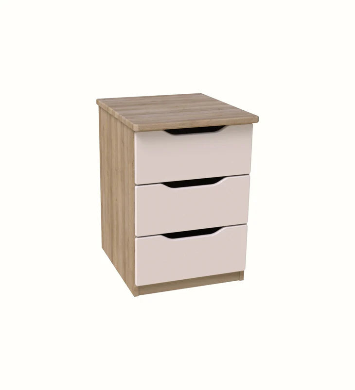 Alpha Extreme three-drawer bedside table for a mental health care bedroom