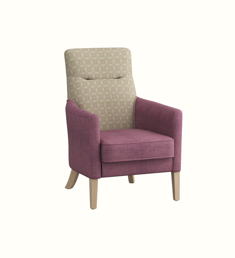 Asprey high-back armchair for an elderly care lounge