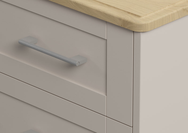 Crosshatch Silver handle finish shown on Abbott care home furniture