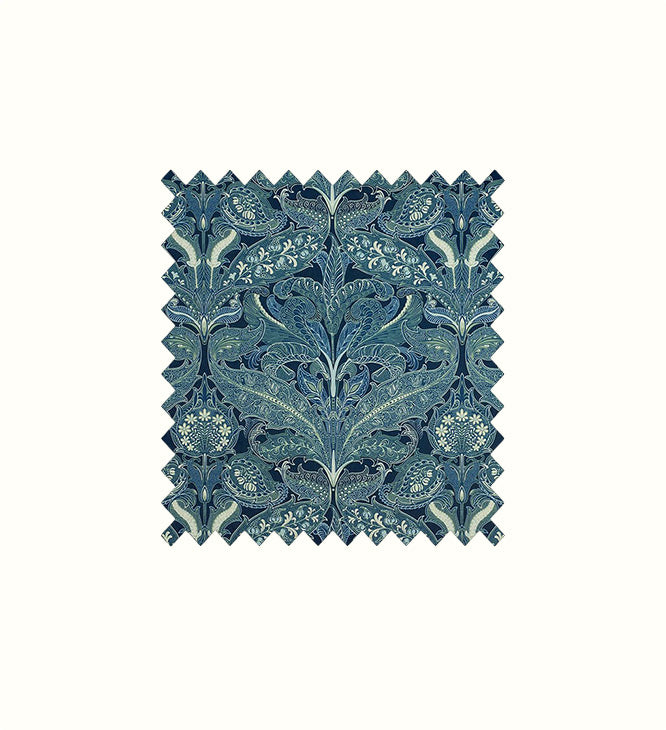 Beatrice Indigo contract fabric sample for care home interiors
