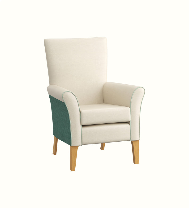 Cambourne armless side chair for an elderly care dining or activity area
