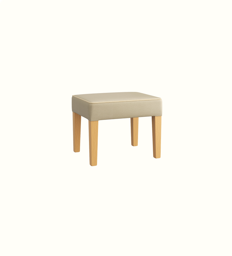 Medium Footstool With Tapered Legs & Piping
