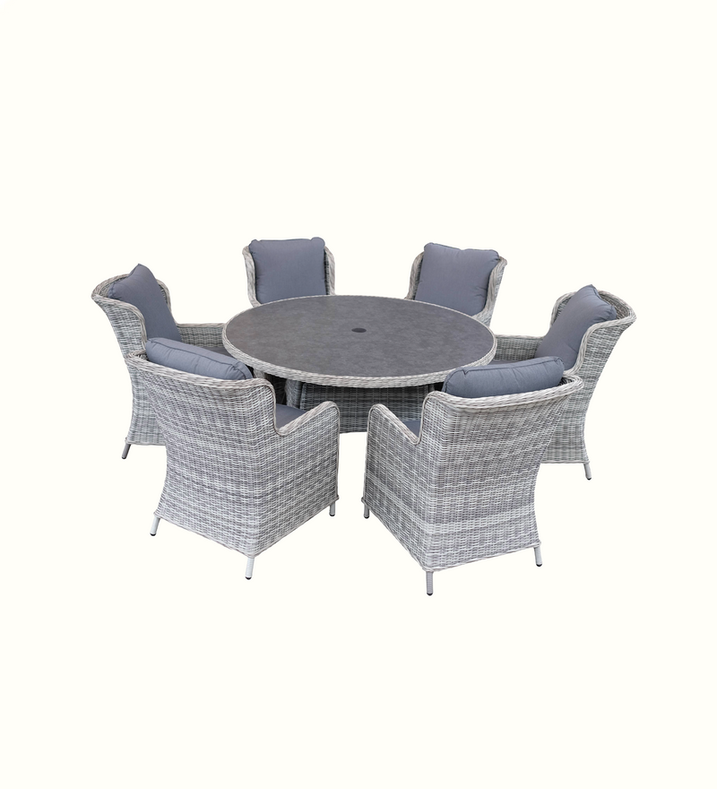 Holkham six-seater outdoor dining table for a care home garden