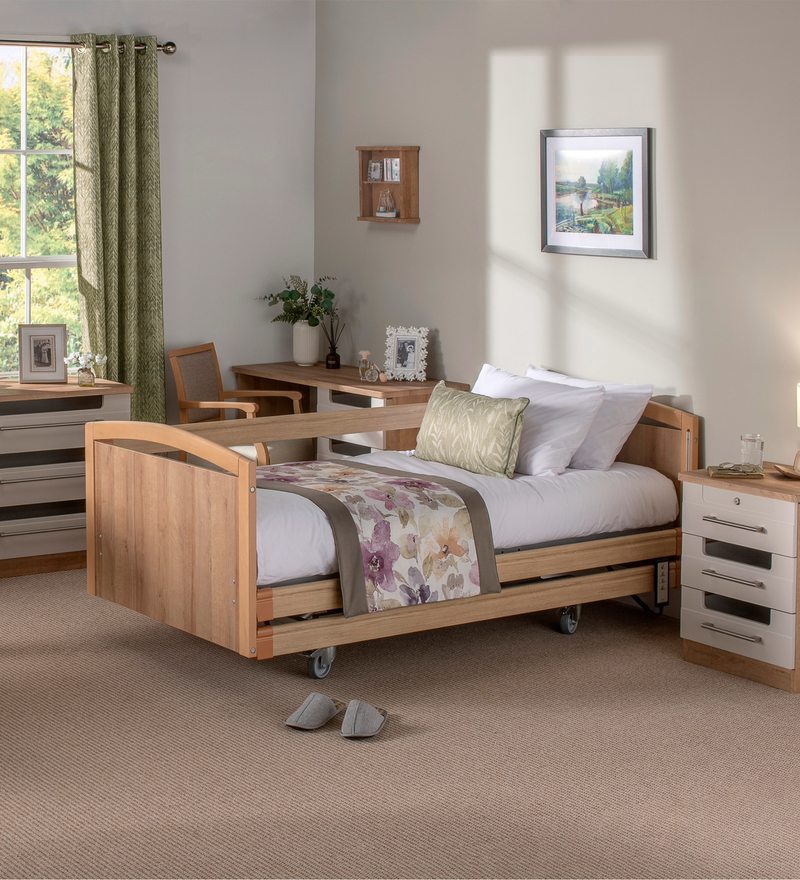 Isla care bed for a care home bedroom