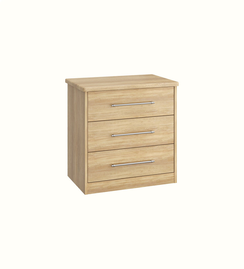 Karsson three-drawer chest for a care home bedroom