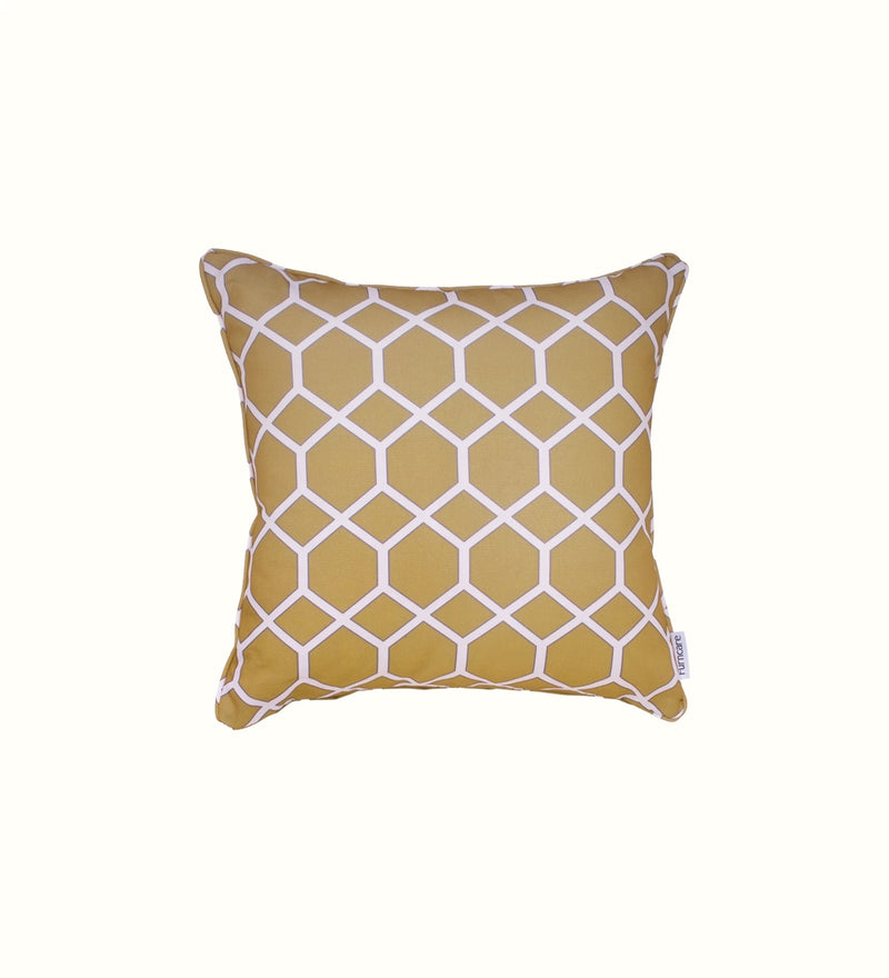 Koppla decorative cushion in Kibale Ochre for elderly care interiors