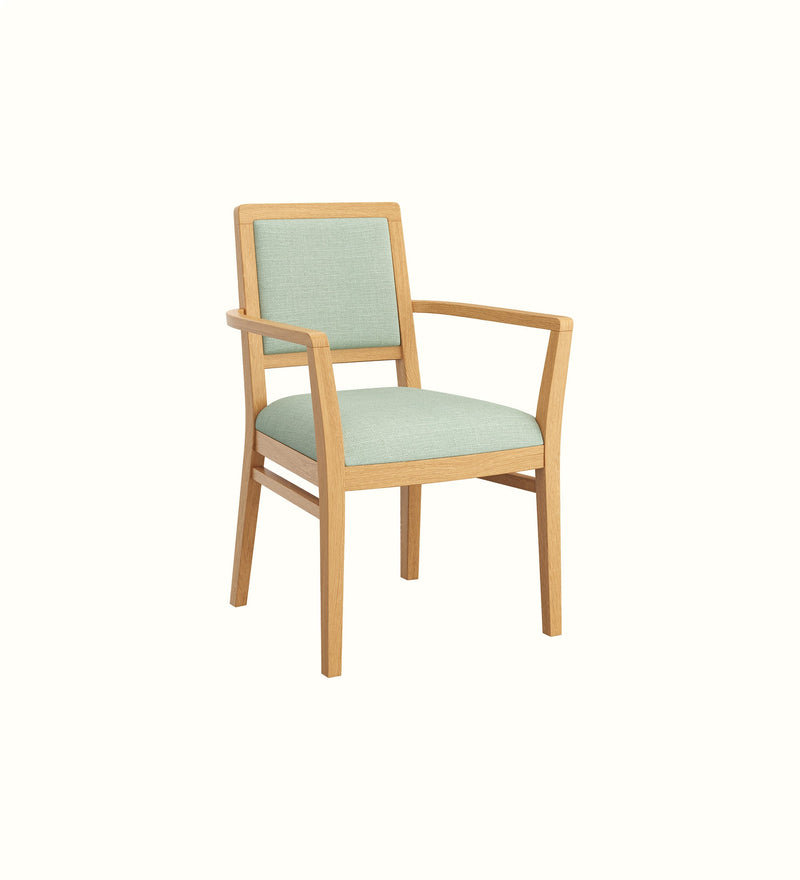 Armless side chair for an elderly care dining or activity area