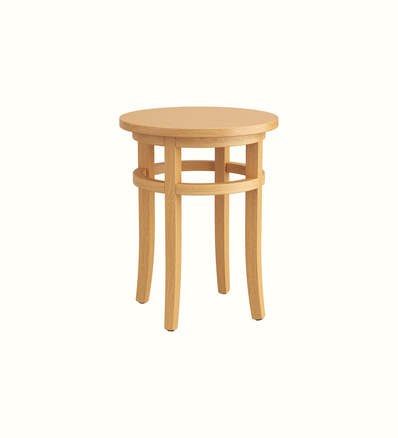 Livonia circular occasional table for an elderly care communal area