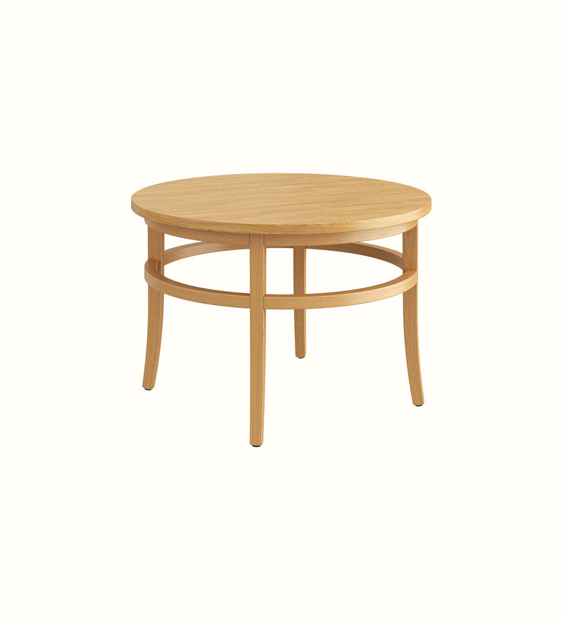 Livonia circular occasional table for an elderly care communal area
