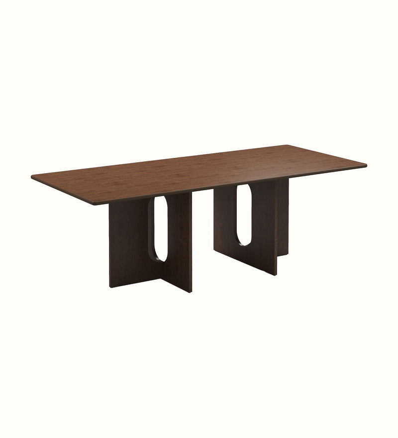 Langdon rectangular eight-seater dining table in Walnut finish for a care home dining room