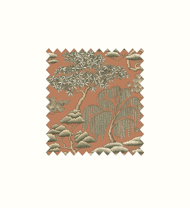 Matsu Burnt Sienna contract fabric sample for care home interiors