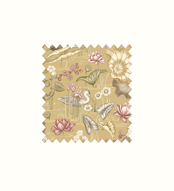Mizu Ochre contract fabric sample for care home interiors