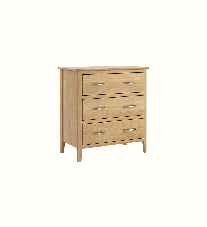 Portland three-drawer chest for a care home bedroom