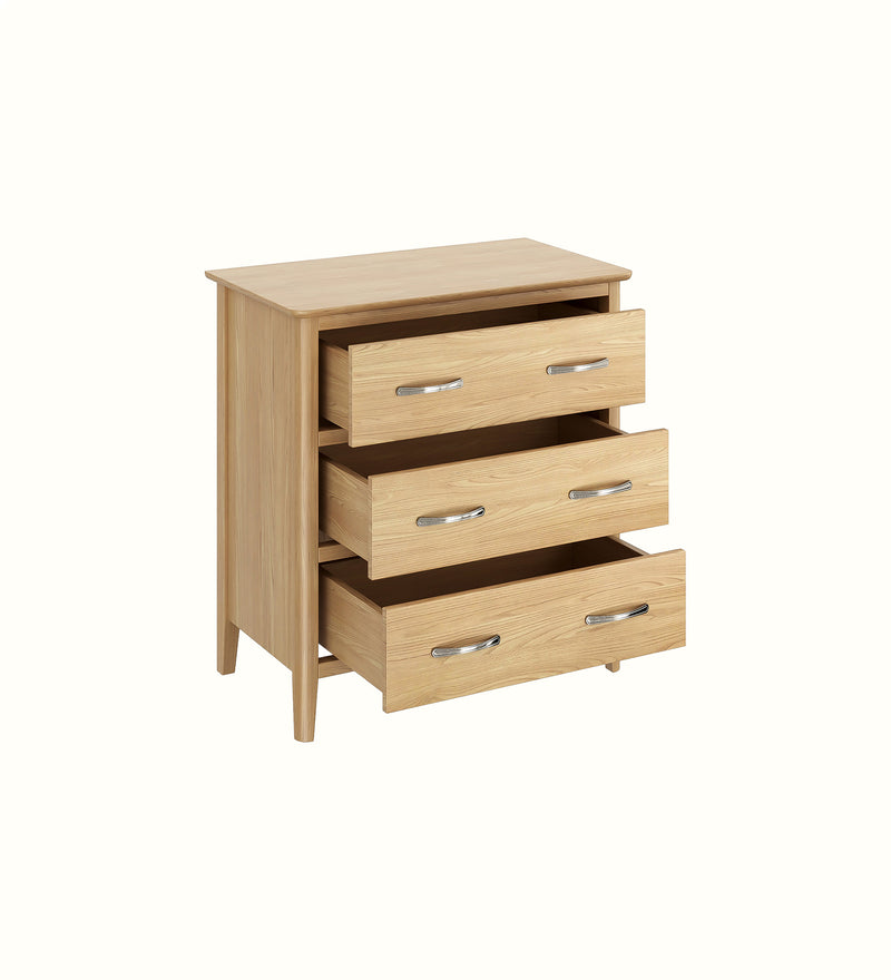 Portland three-drawer desk for a care home bedroom, alternate view