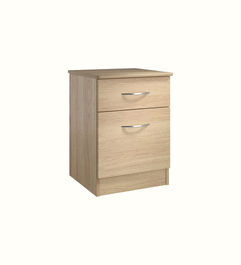 Burton door-and-drawer bedside table for a care home bedroom