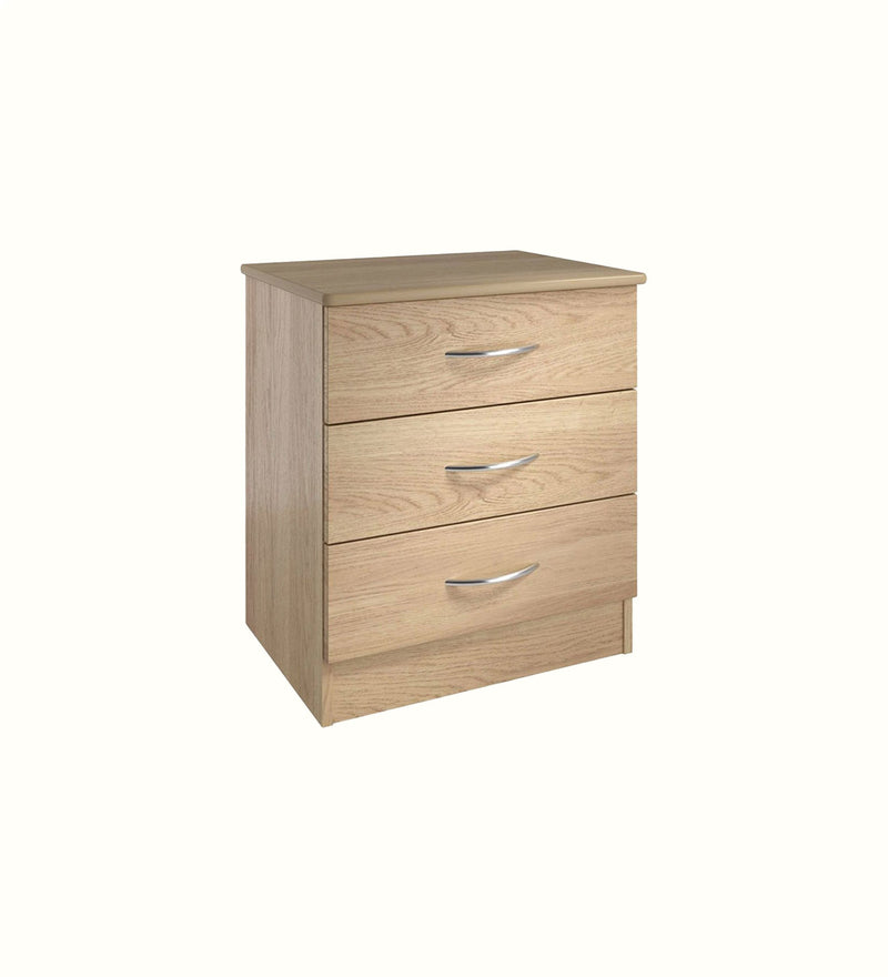Burton three-drawer chest for a care home bedroom