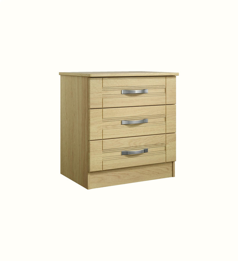 Davenport three-drawer chest for a care home bedroom