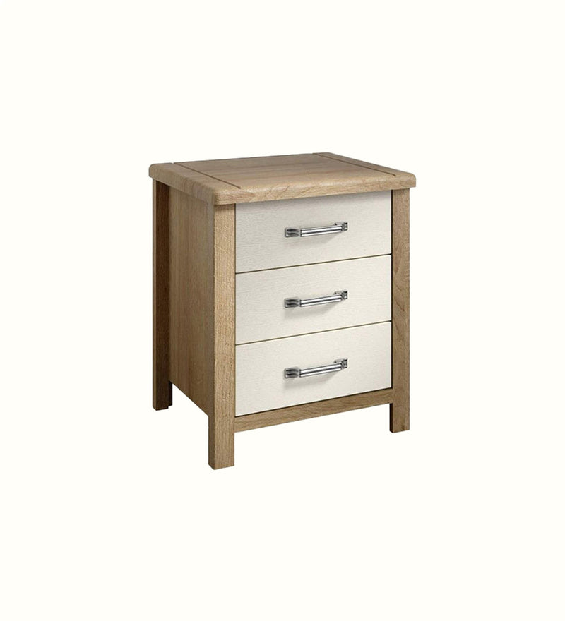 Oakland three-drawer bedside table for a care home bedroom
