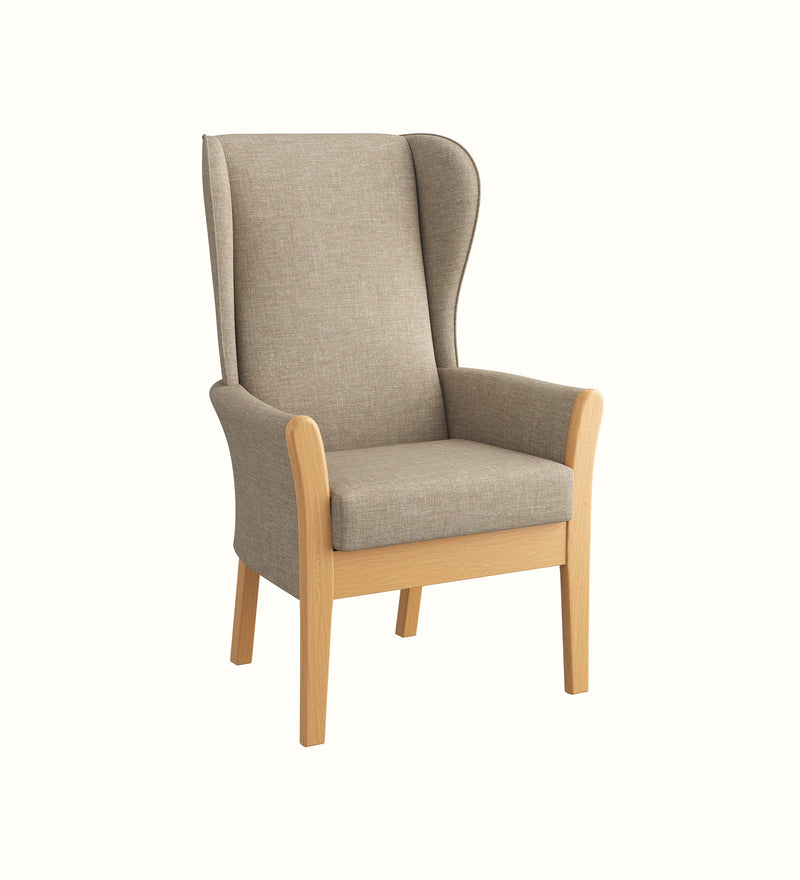 Pembroke wingback armchair for an elderly care lounge