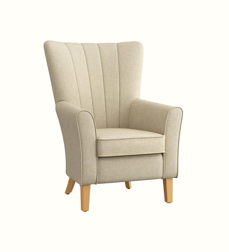 Torino fluted high-back armchair for an elderly care lounge