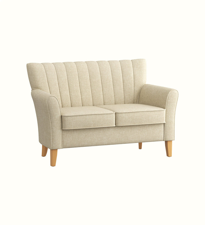 Torino medium fluted-back two-seater sofa for an elderly care lounge