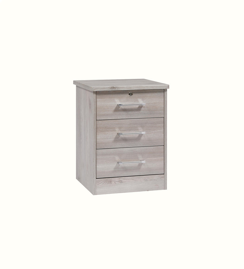 Stellan three-drawer bedside table for a care home bedroom