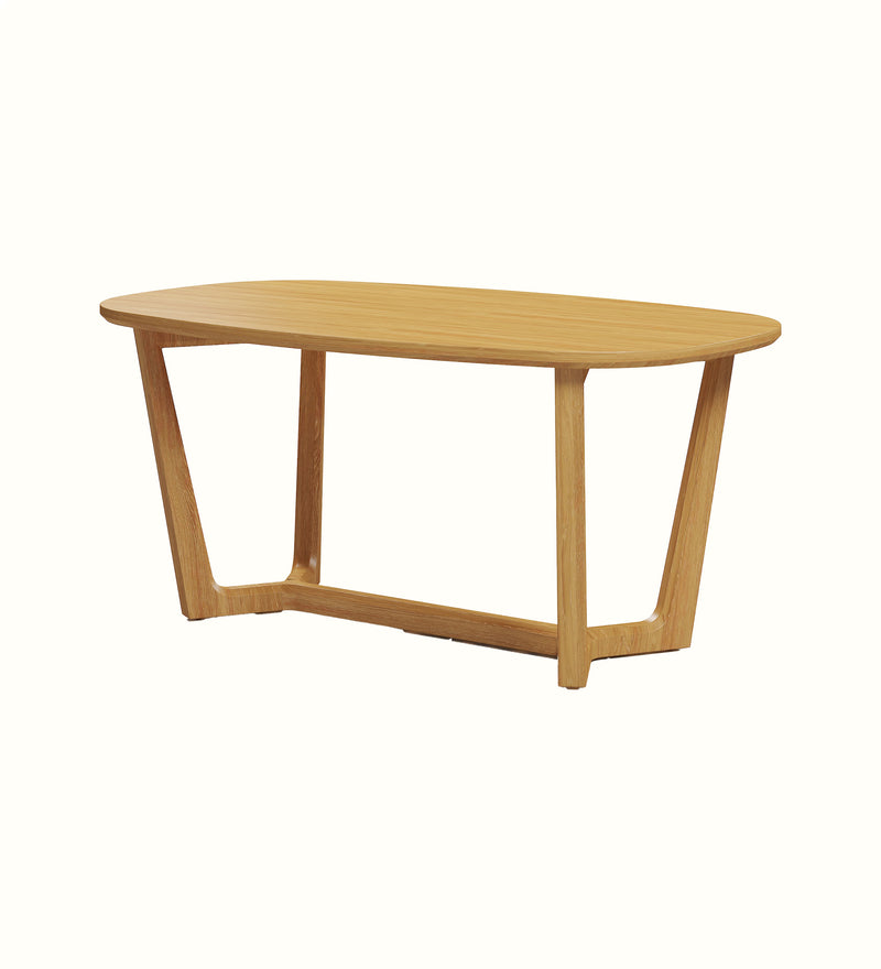 Oak coffee table shown in a care home lounge setting