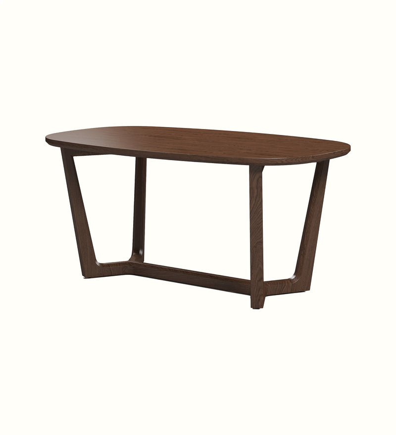 Oak coffee table shown in a care home lounge setting