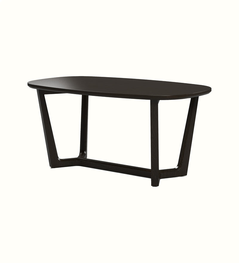 Oak coffee table shown in a care home lounge setting