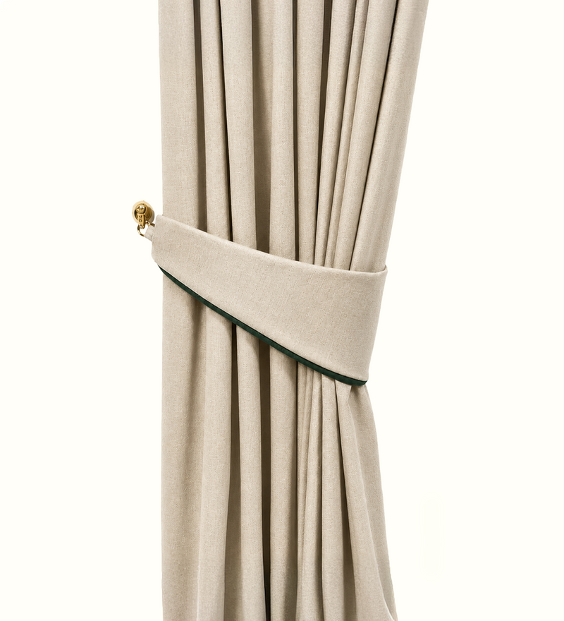 Curtain tieback style for elderly care interiors