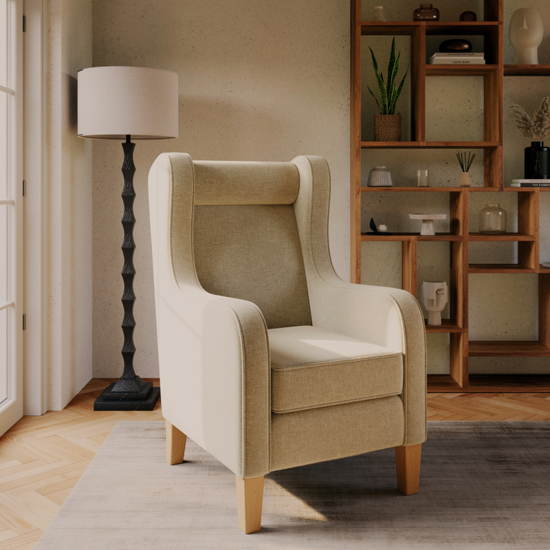 Jude wingback armchair for an elderly care lounge, alternate view