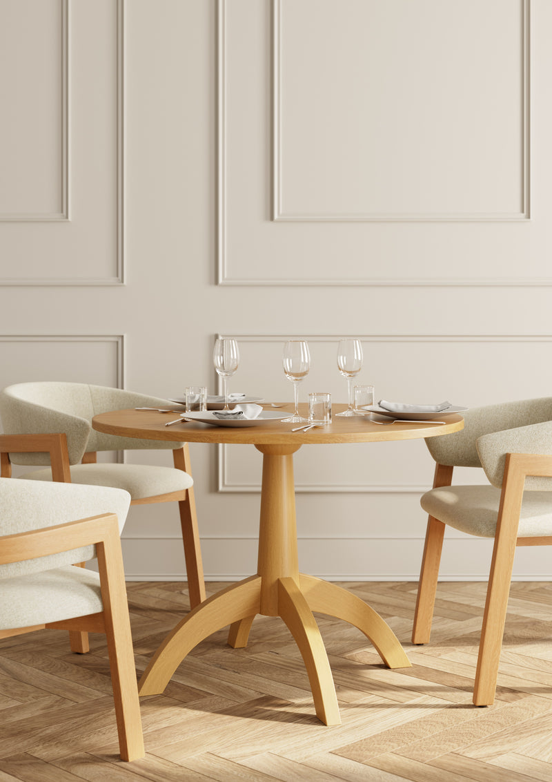 Vienna dining table shown in a care home dining room