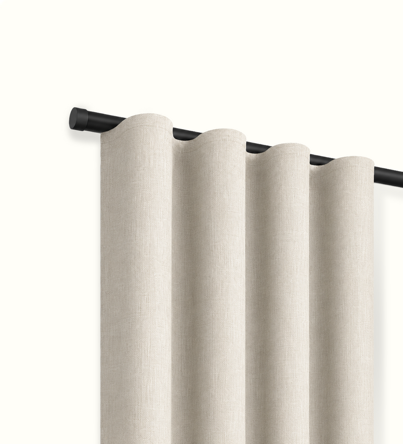 Wave curtain heading style for elderly care interiors
