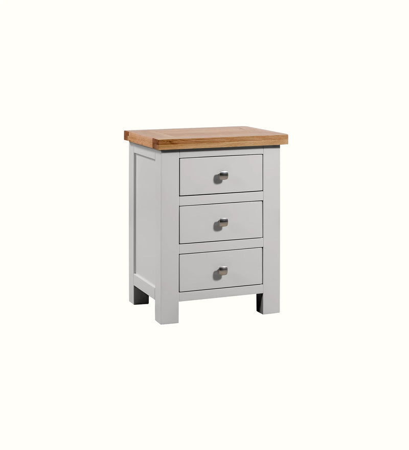 Waylen three-drawer bedside table for a care home bedroom