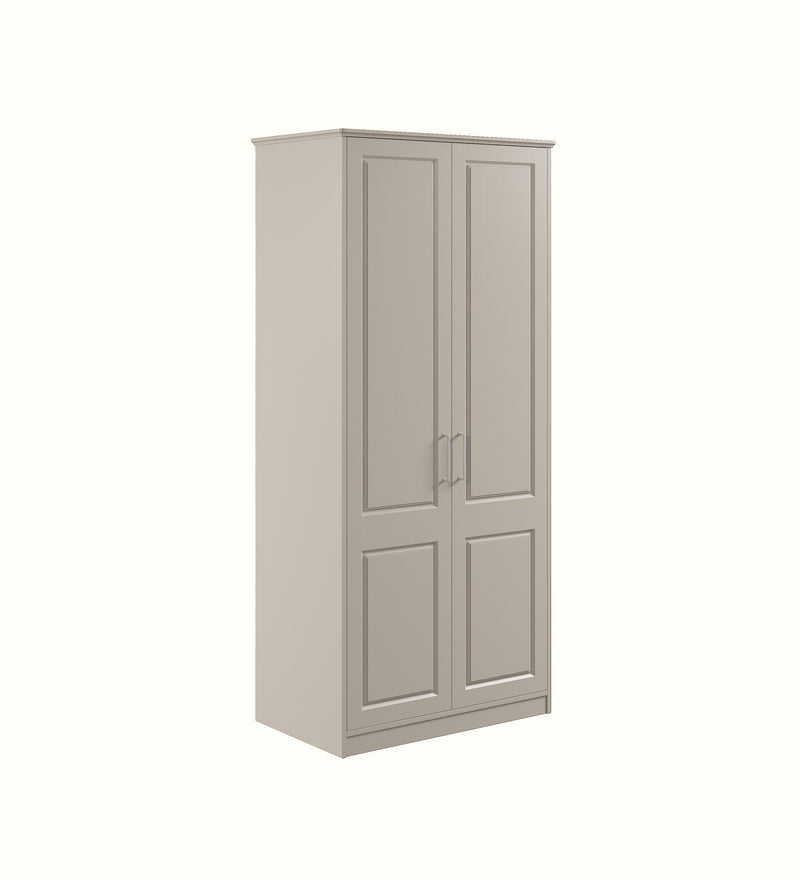 Care home wide wardrobe with top unit configuration, view 1