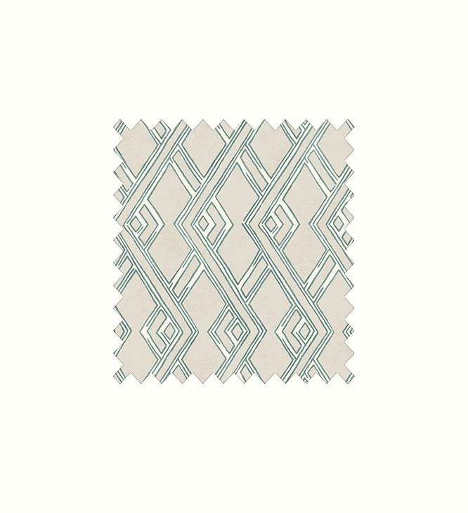 Watari Teal contract fabric sample for care home interiors