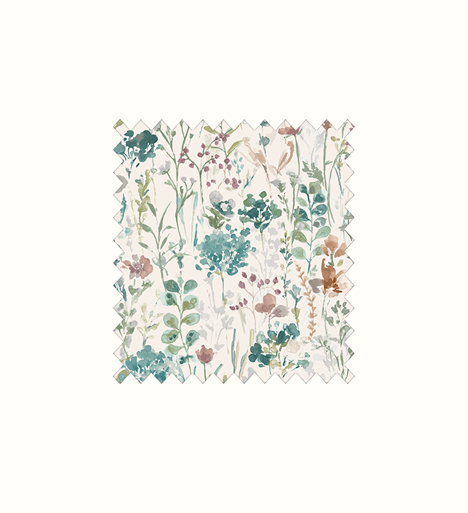 Amaryllis Aquamarine contract fabric sample for care home interiors