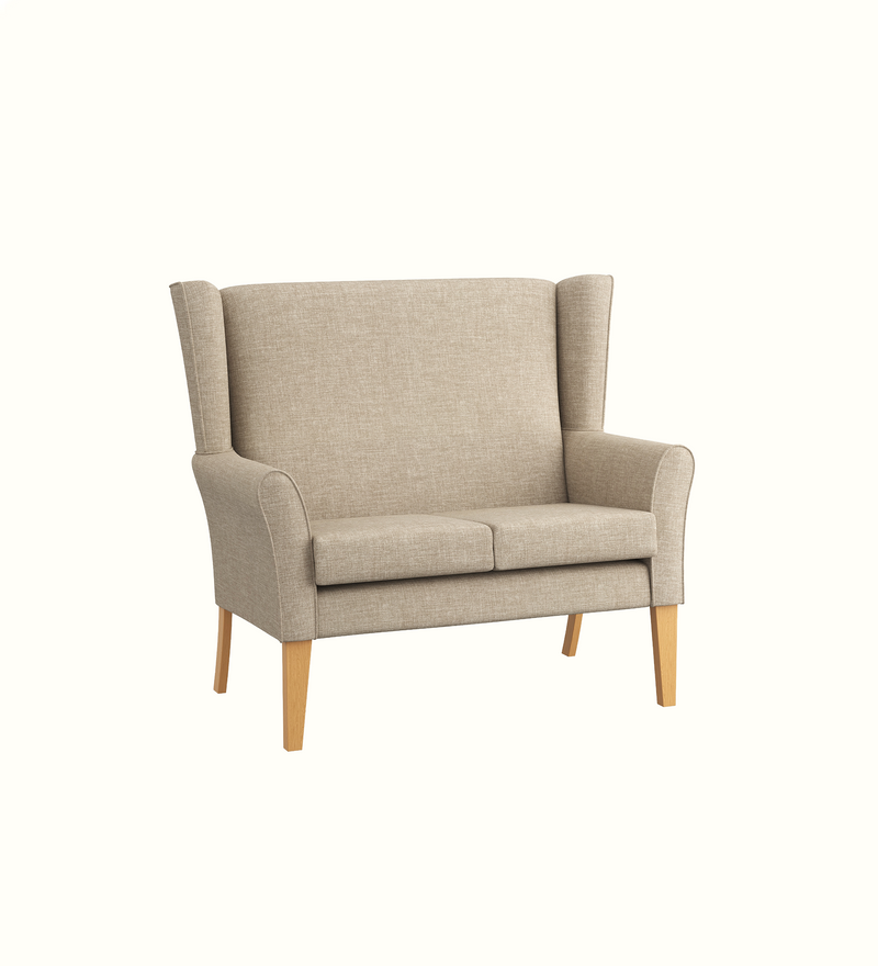 Cambourne wingback two-seater sofa for an elderly care lounge