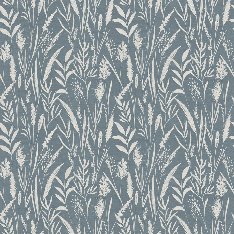 Close-up of Dhalia Slate Blue contract fabric sample for care home interiors